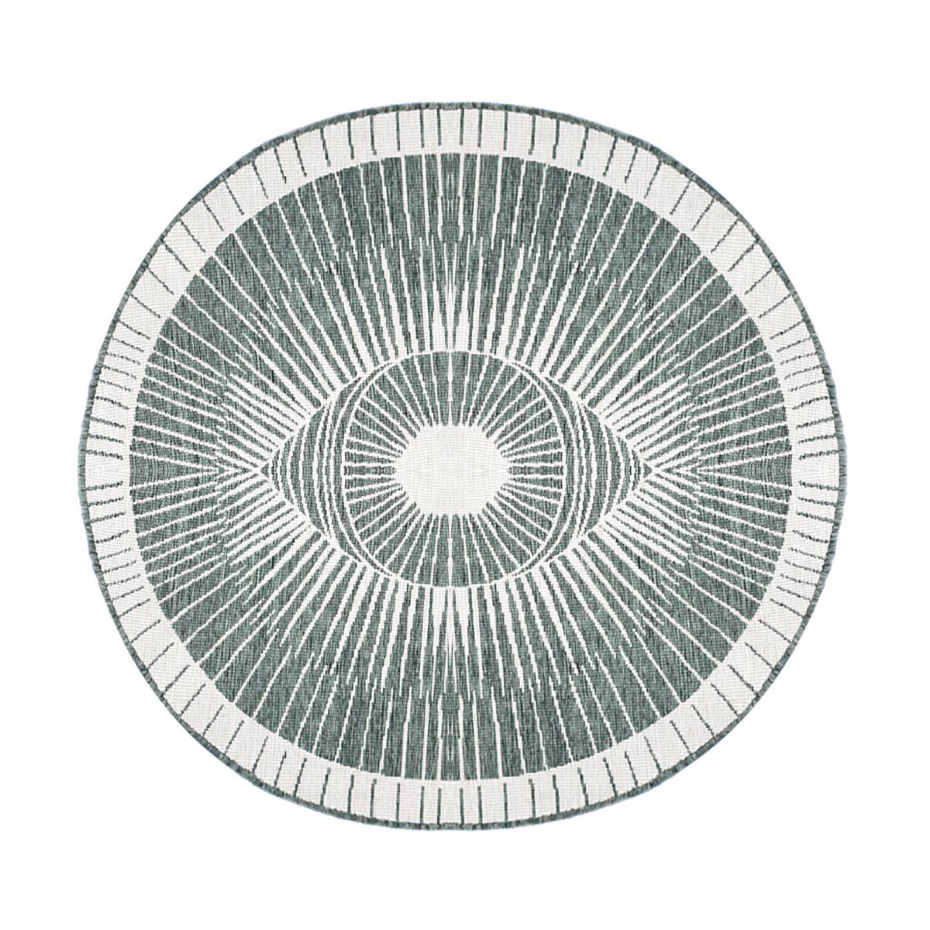 Tapis rond d'extérieur, kilim reversible LYN2 B ROND REVERSIBLE