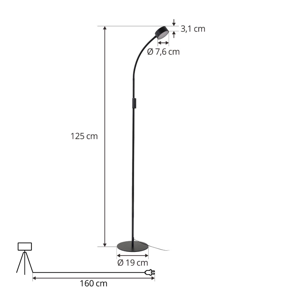 Lampadaire en métal moderneLED, Maori