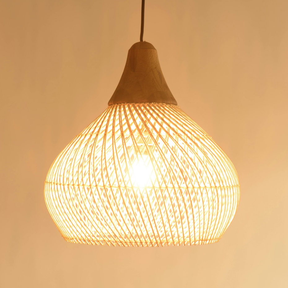 Suspension cloche en rotin FOLELLI