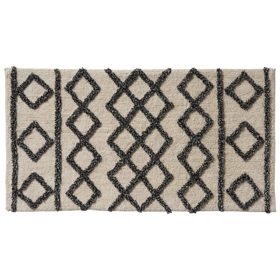 Tapis de bain déco géométrique en coton tufté IZZA