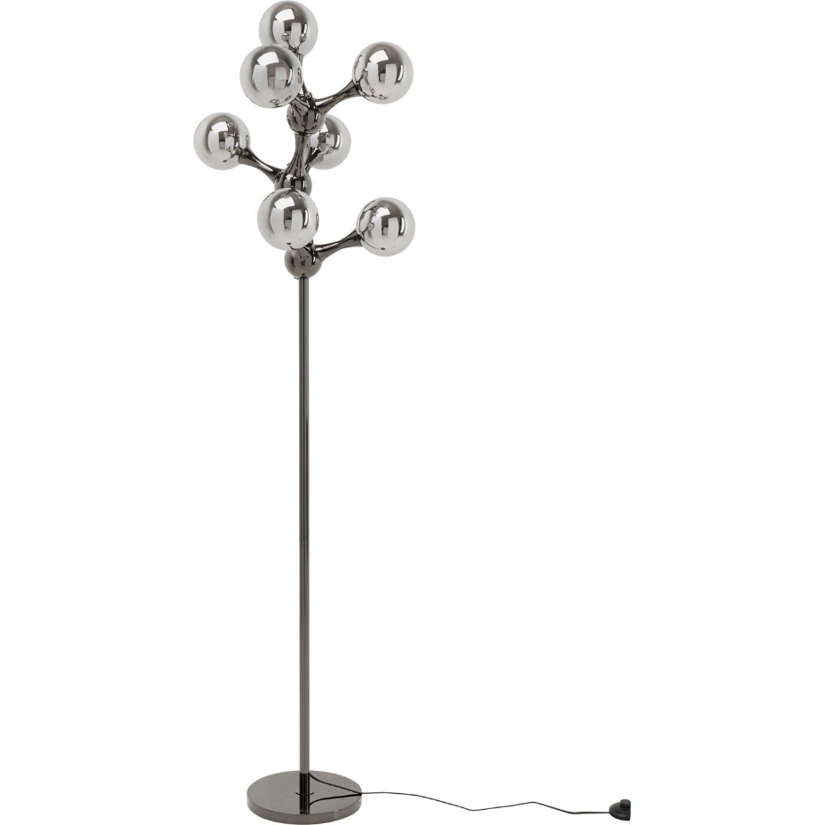 Lampadaire en verre et acier, ATOMIC BALLS