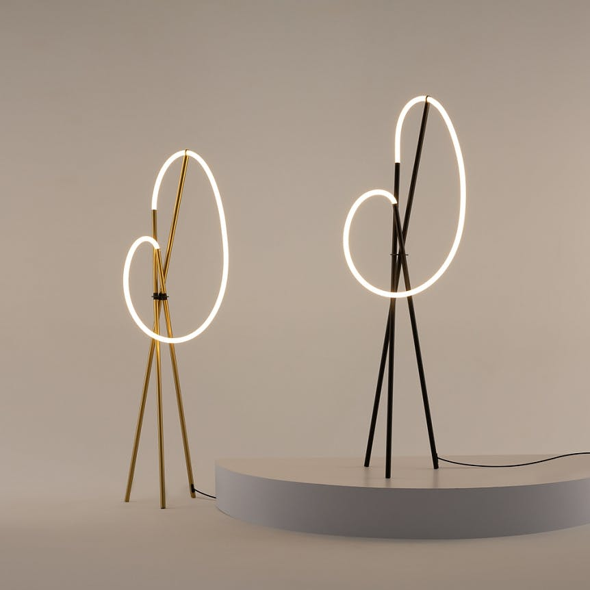 Lampadaire design tube lumineux à LED AURORA
