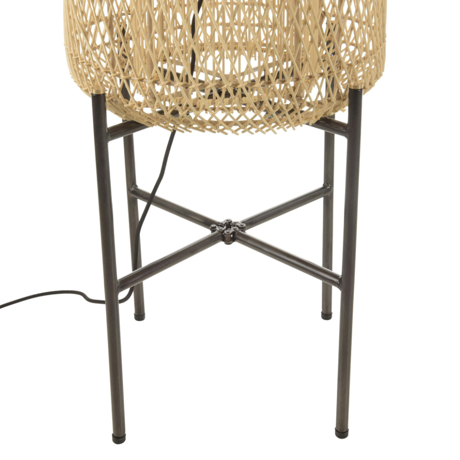 Lampadaire en rotin pieds métal FOLELLI