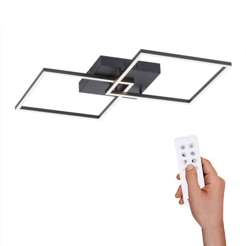 Plafonnier Led Iven Noir Dimmable Et Cct