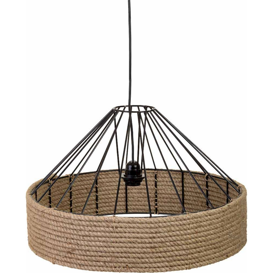 Suspension ronde en corde et métal