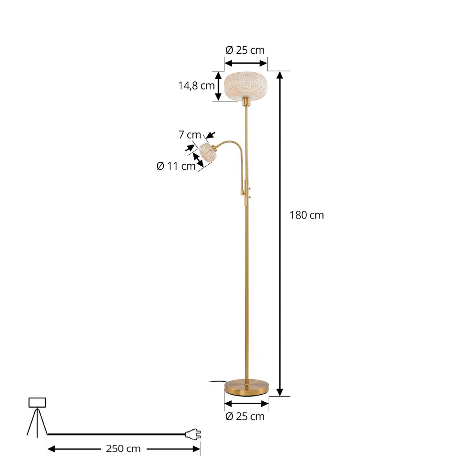 Lampadaire en métal moderne, Aliette