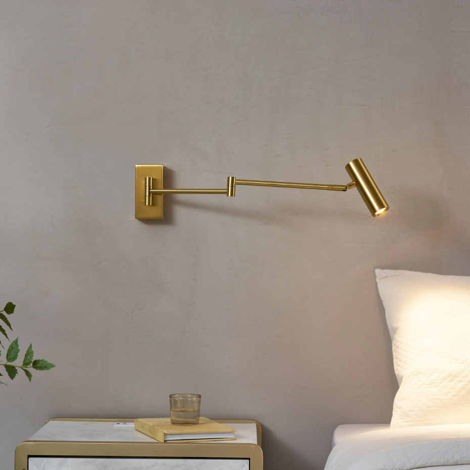 Applique liseuse LED intégrée laiton - RIMIO