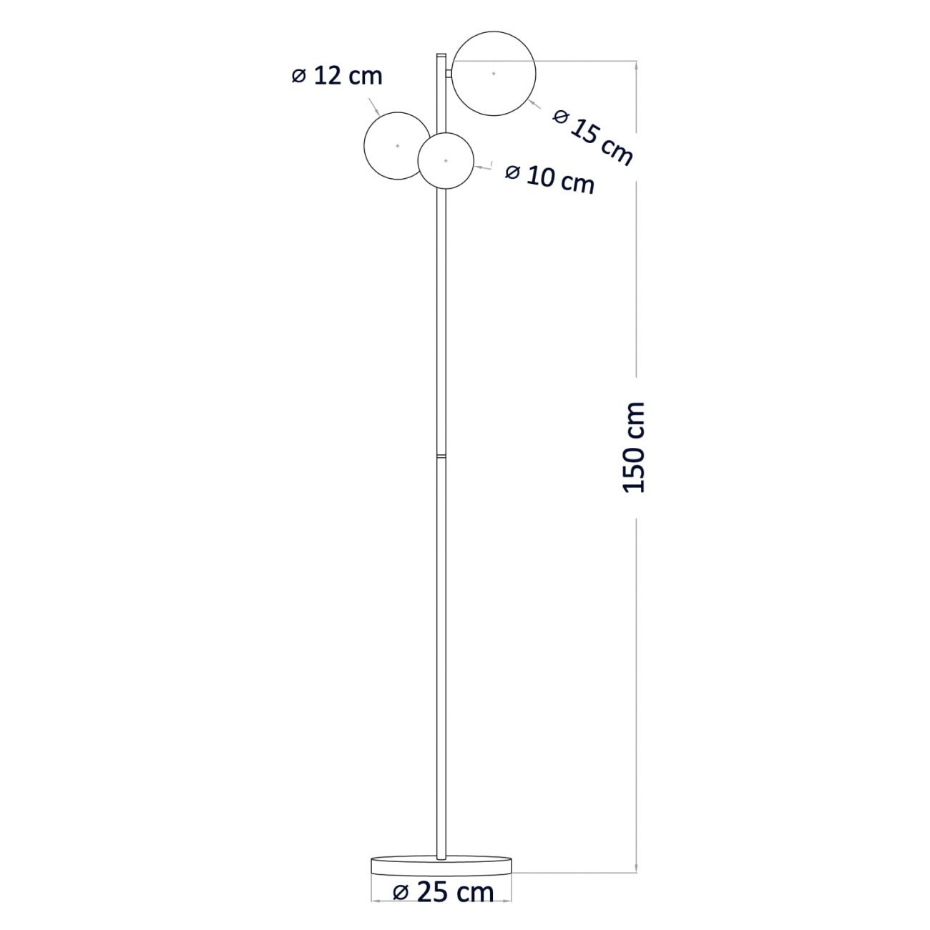 Lampadaire tendance laiton et verre - MELINDA