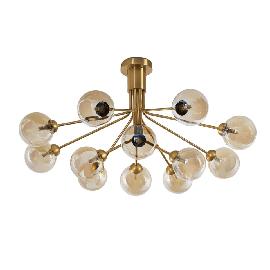 Suspension design 12 boules ambrées - AUDREY
