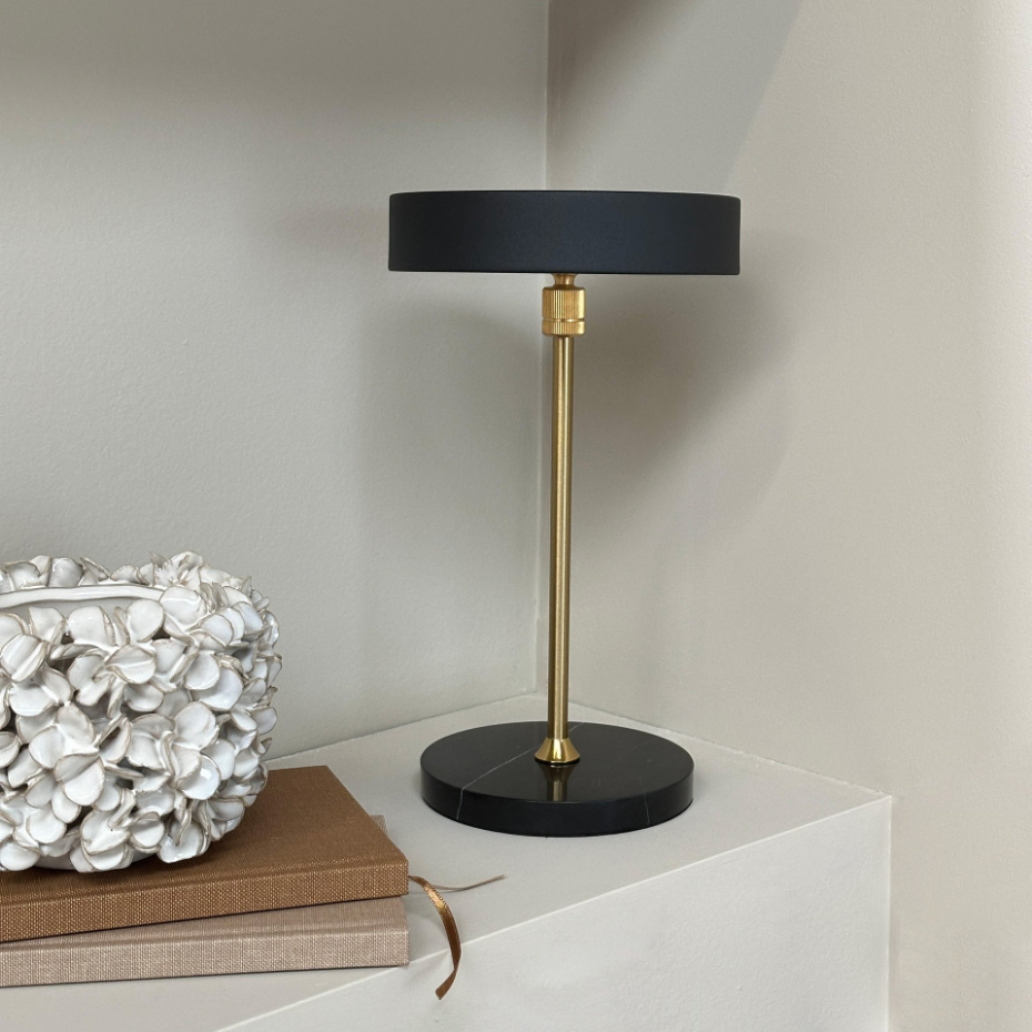 Lampe à poser LED MOONLIGHT noir, marbre