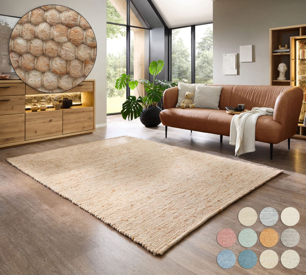 Tapis réversible en laine foulée tissé à la main aux couleurs vives - Alpen