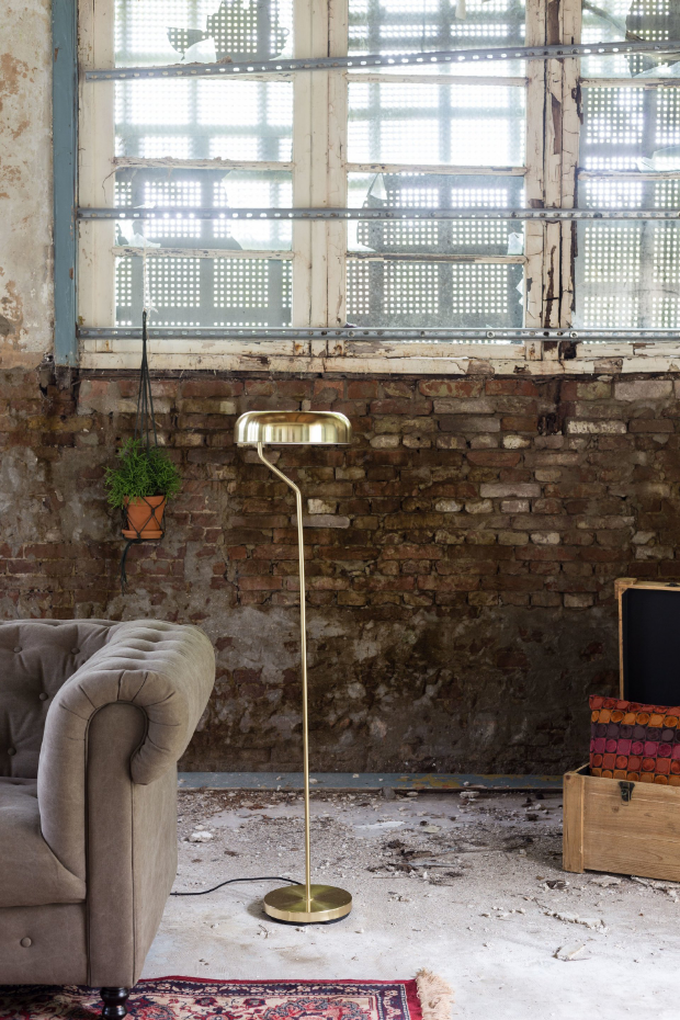 Lampadaire design métal finitions dorées- ECLIPSE