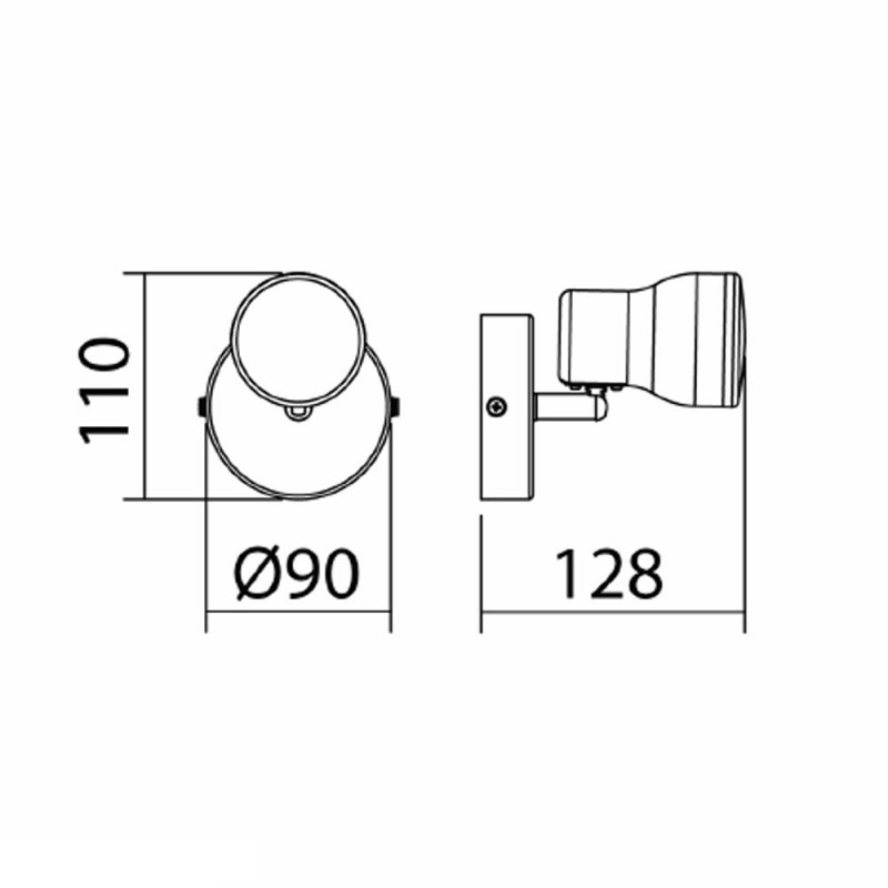 Spot Salle De Bain Axel Noir Ip44