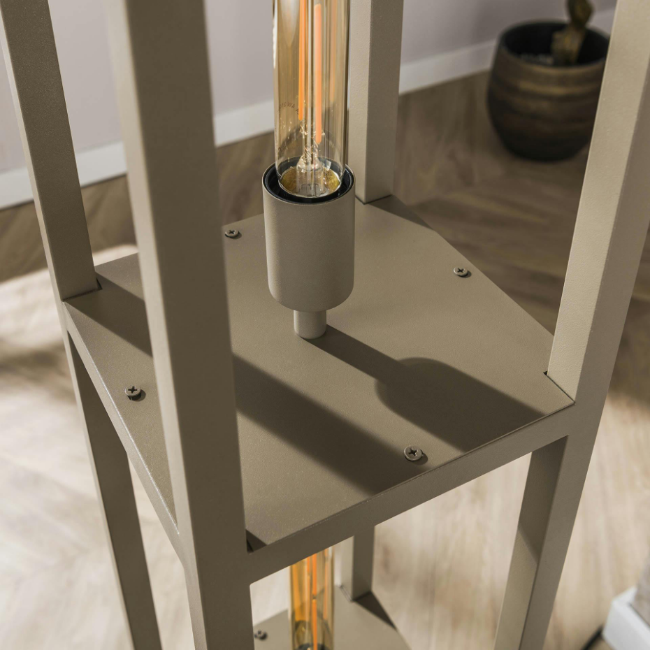 Lampadaire tour beige style moderne, 4 ampoules TRIBECA