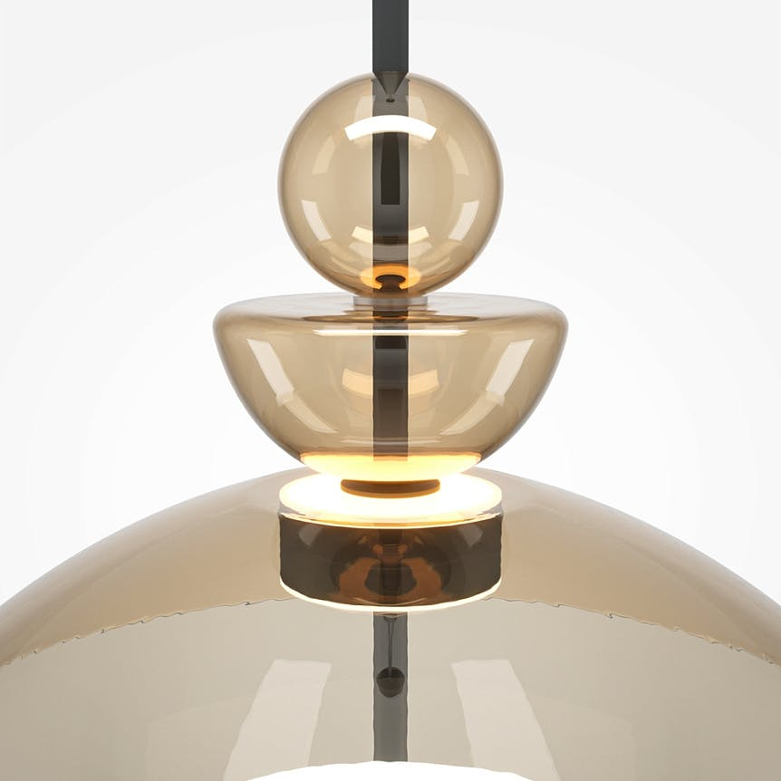 Suspension design en verre forme dôme NORA