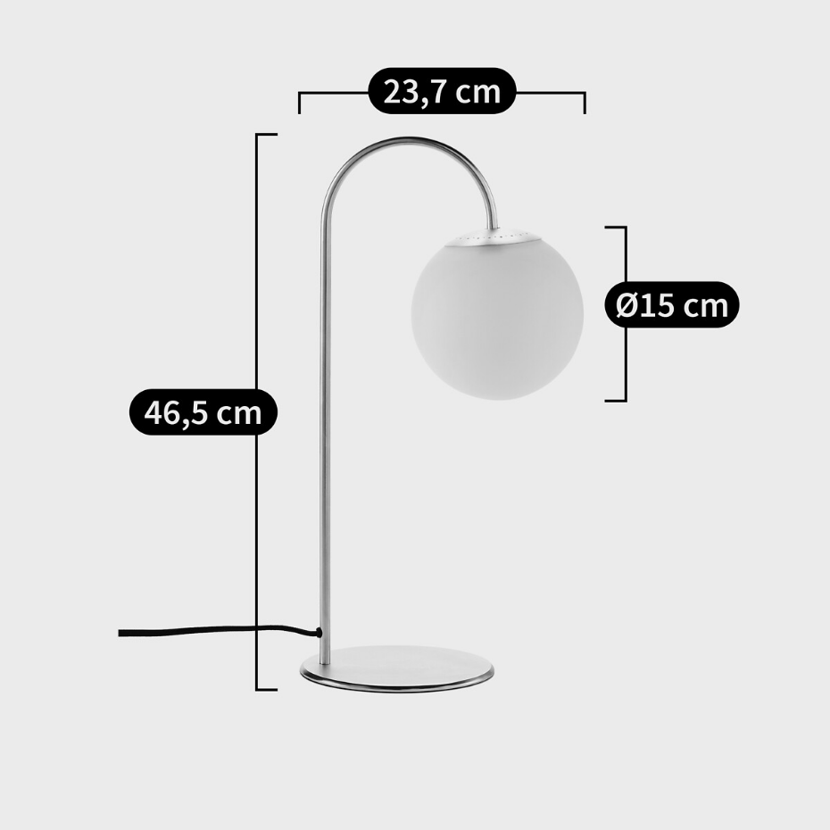 Lampe à poser laiton et verre opaline, Moricio