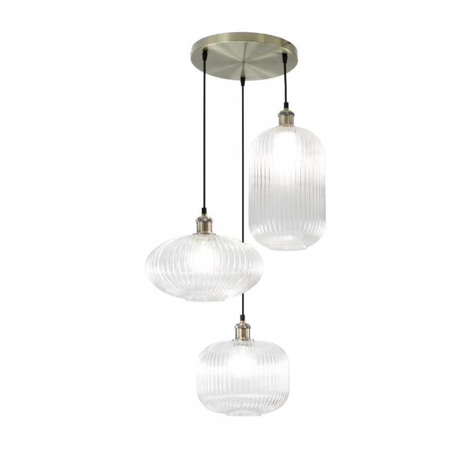 Suspension 3L en verre strié, CHAMIX