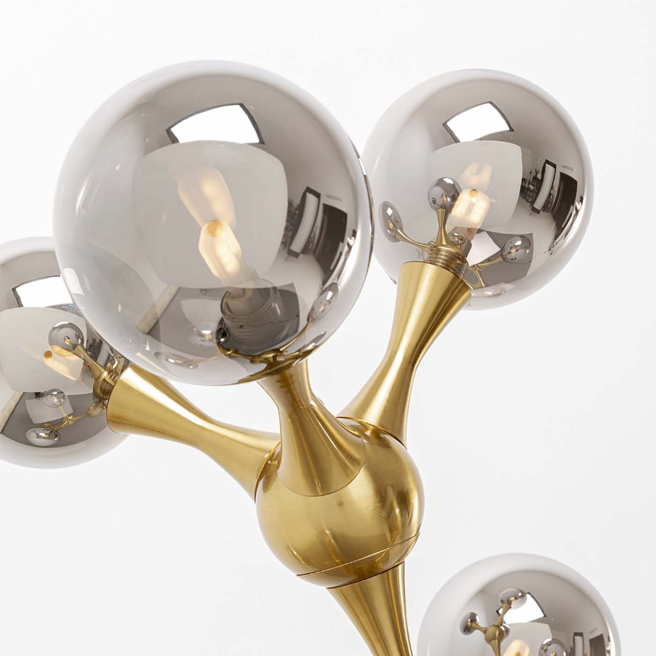 Lampadaire en verre et acier, ATOMIC BALLS