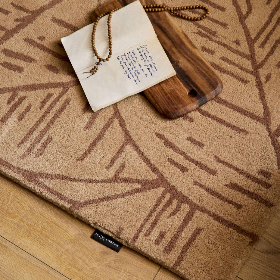 Tapis rectangulaire en laine et coton Cèdre