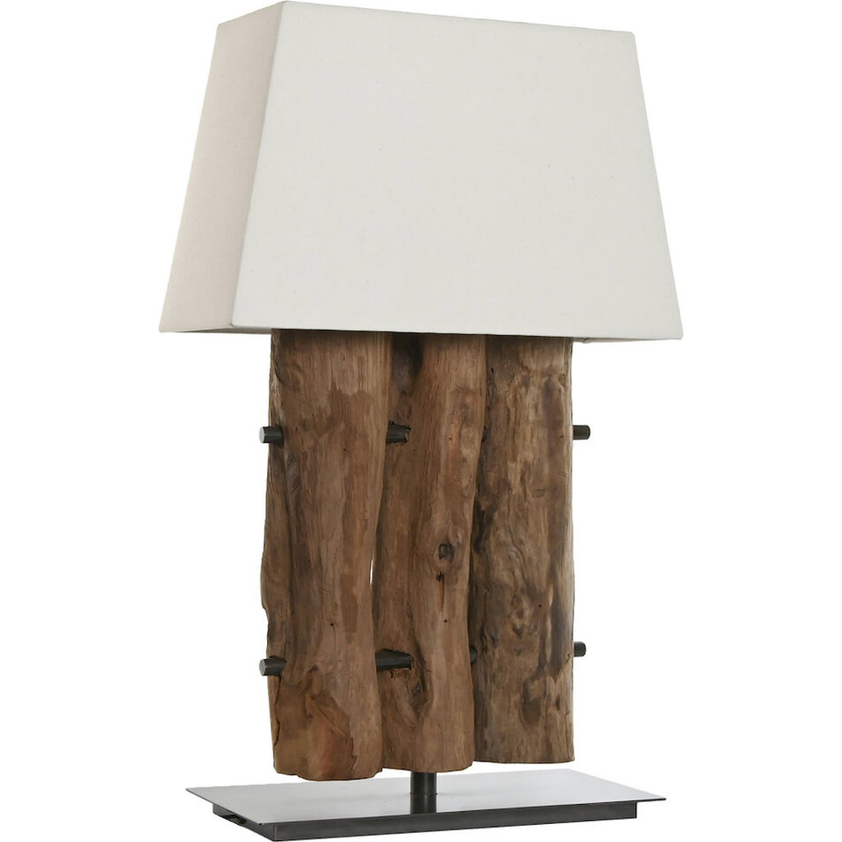 Lampe de table en bois et fer format rectangulaire Item Home Lamps 2c 24