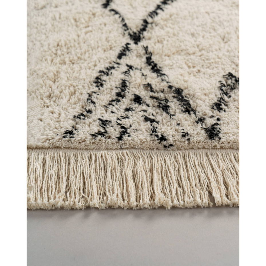 Tapis rectangulaire en coton tufté main