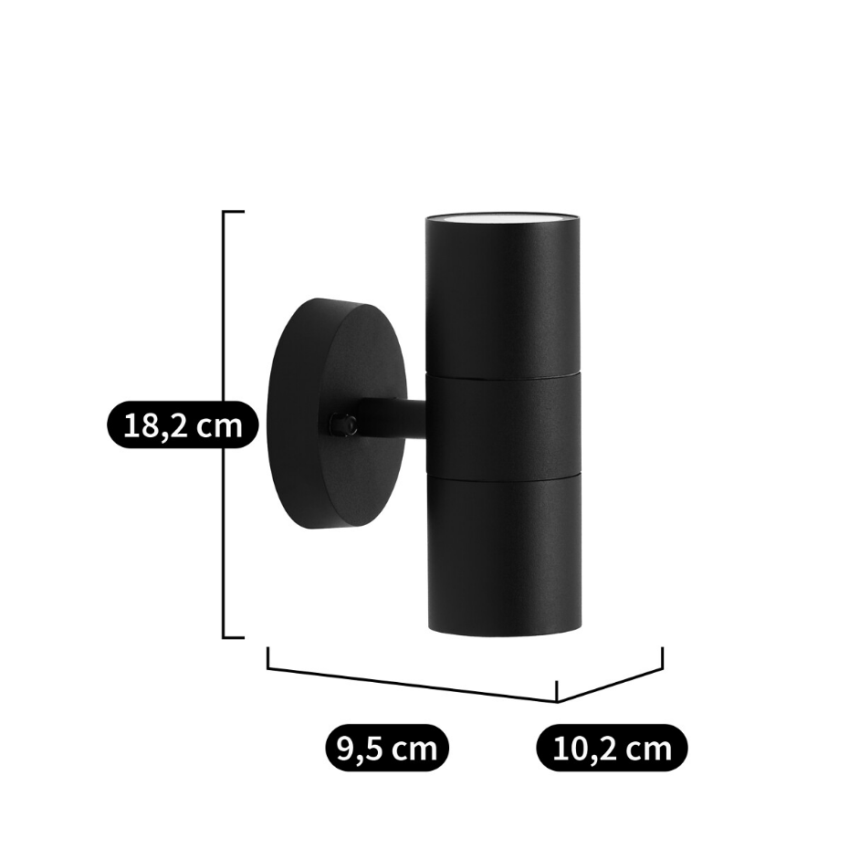 Applique tube extérieur, éclairage haut/bas, Sèta