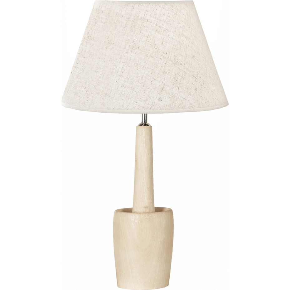 Lampe de table ronde en bois style épuré
