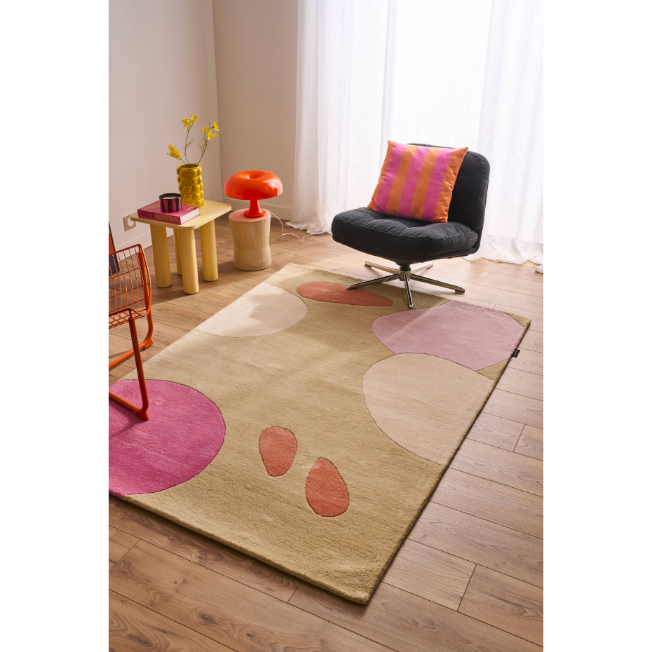 Tapis en laine et coton motif nuage Pantone