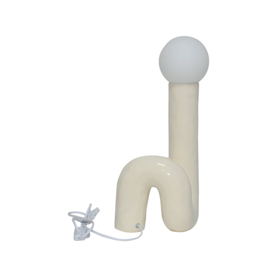 Lampe de table organique céramique vernis H 45cm ELMA