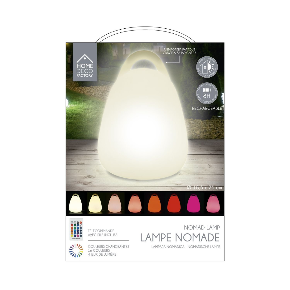 Lampe LED d'extérieur à poser avec poignée et télécommande