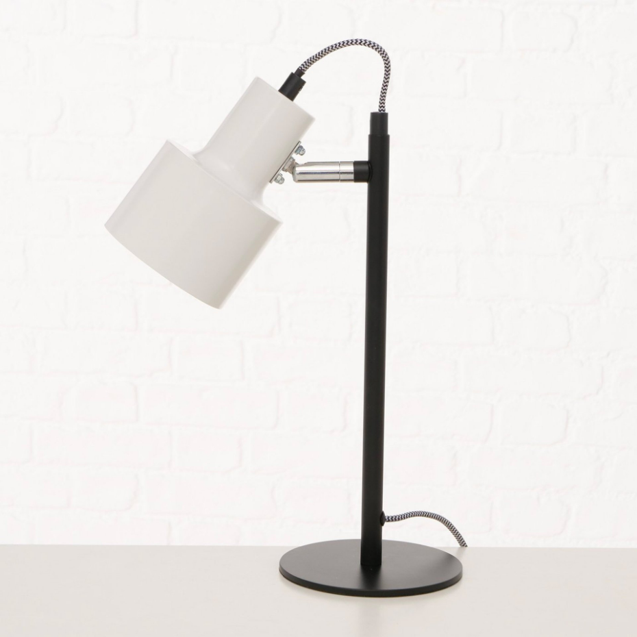 Lampe de bureau métal noir et blanc