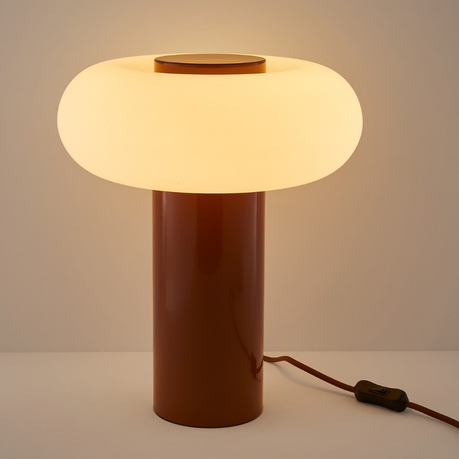 Lampe à poser métal fer et opaline H36,6 cm, Omer