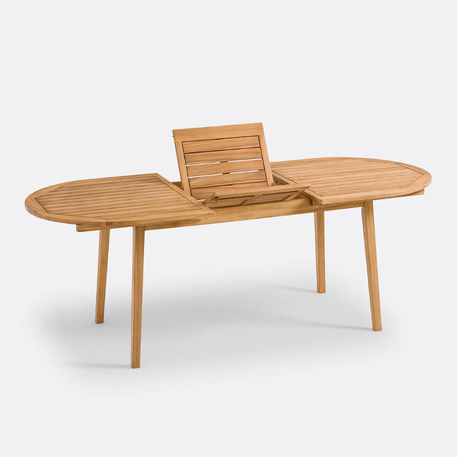 Table de jardin en acacia, 8 couverts, Nouska