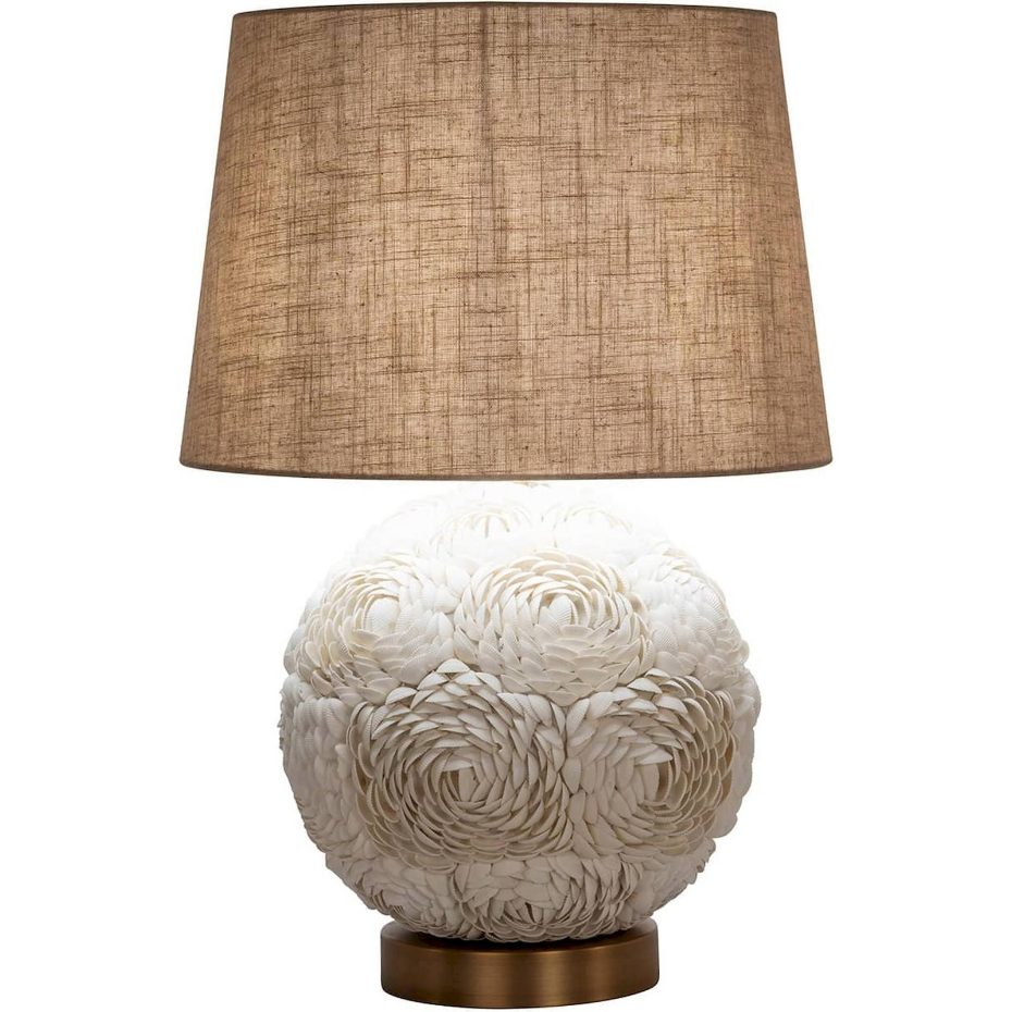 Lampe à poser ronde avec base en coquillages