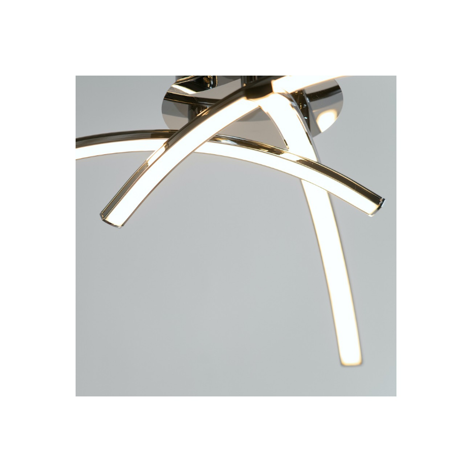 Plafonnier LED 3 bras chromés - OVA