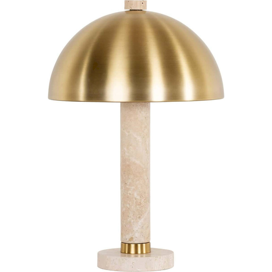 Lampe à poser en pierre ronde style travertin contemporain