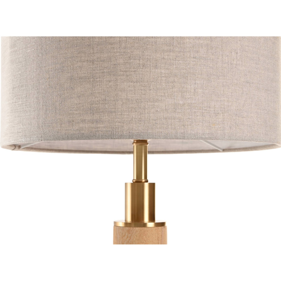 Lampe de table ronde en marbre et laiton