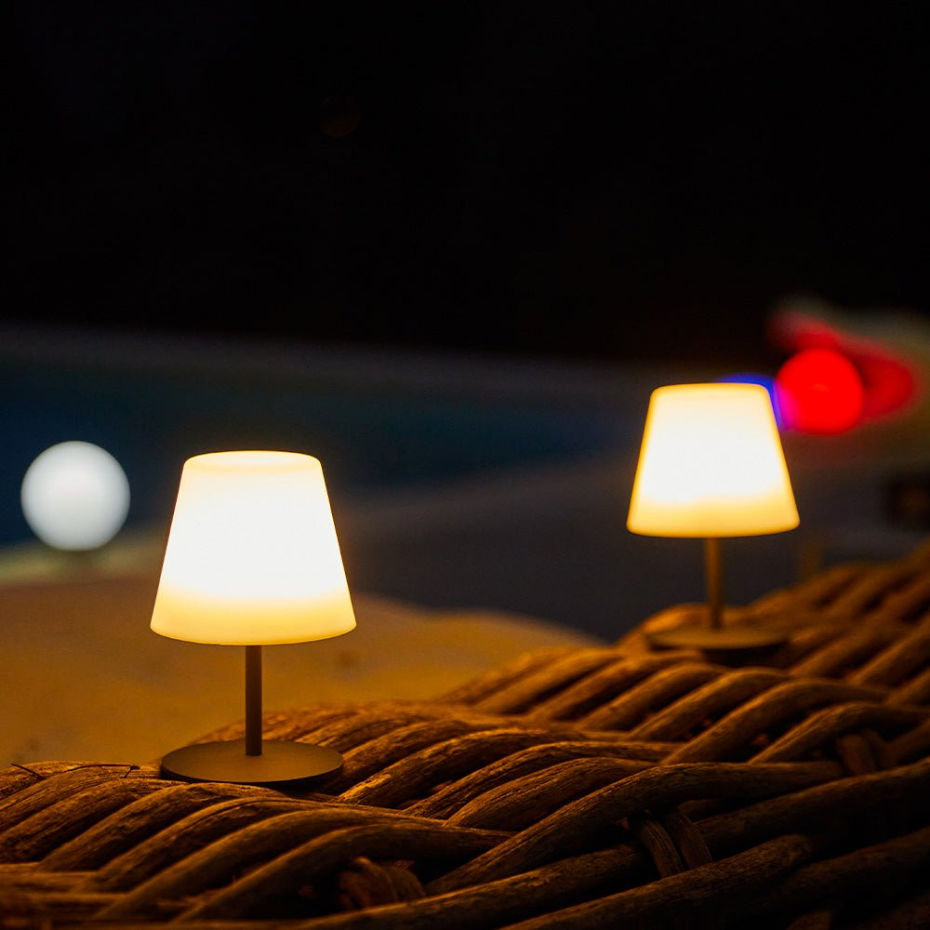 4 Lampes de table sans fil TWINS Sable H16cm