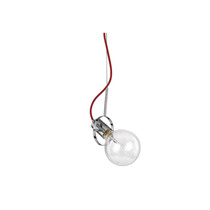 Suspension Design Eclisse Chrome Et Rouge 1 Ampoule