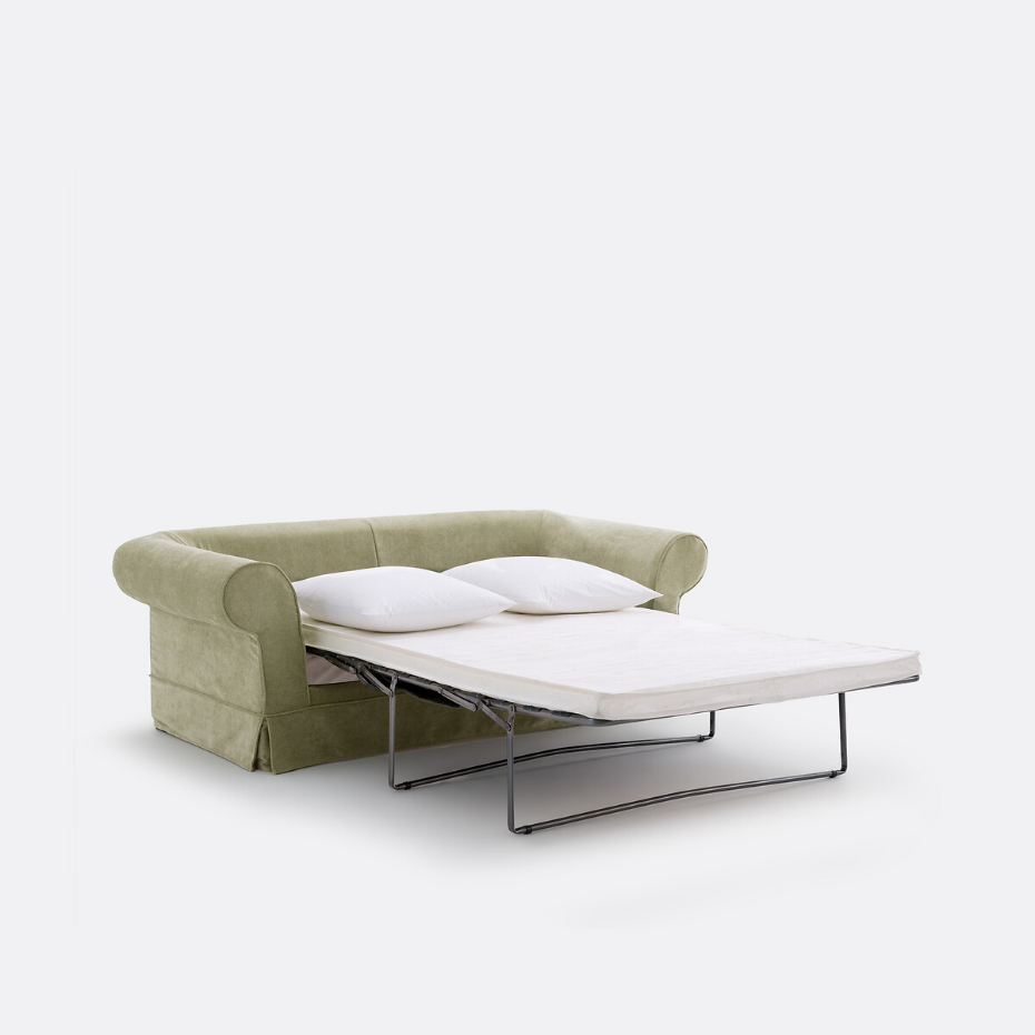 Canapé droit, convertible, 2 ou 3 places, en polyester chiné, ADELIA