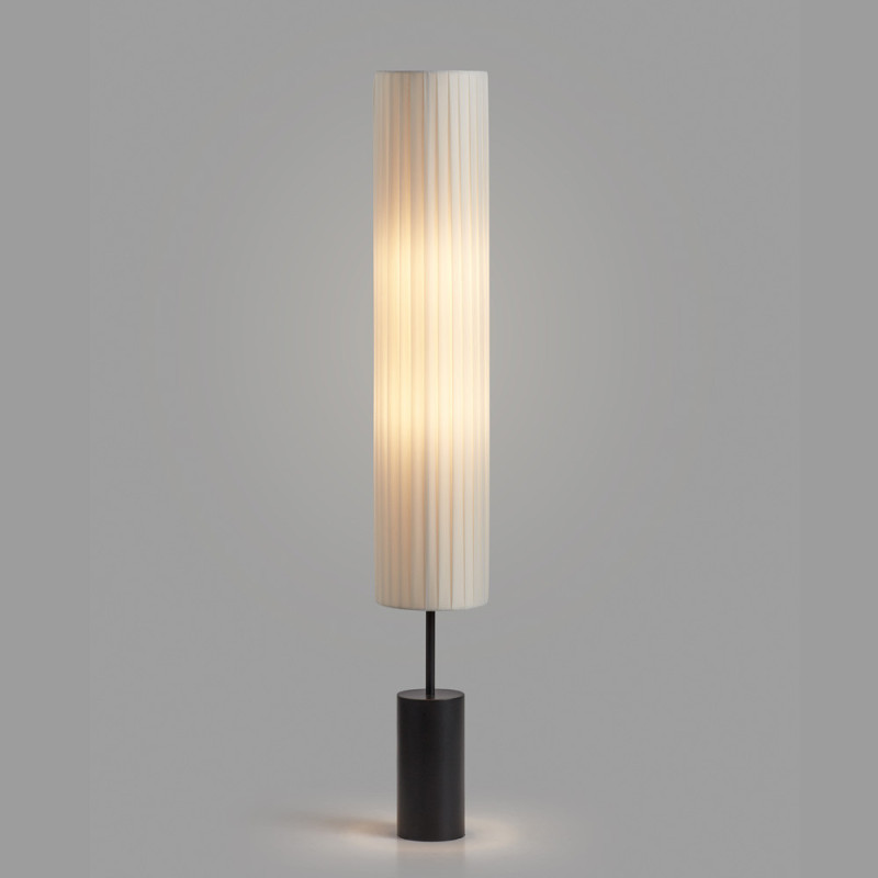 Grande lampe à poser métal et abat-jour plissé Tabata