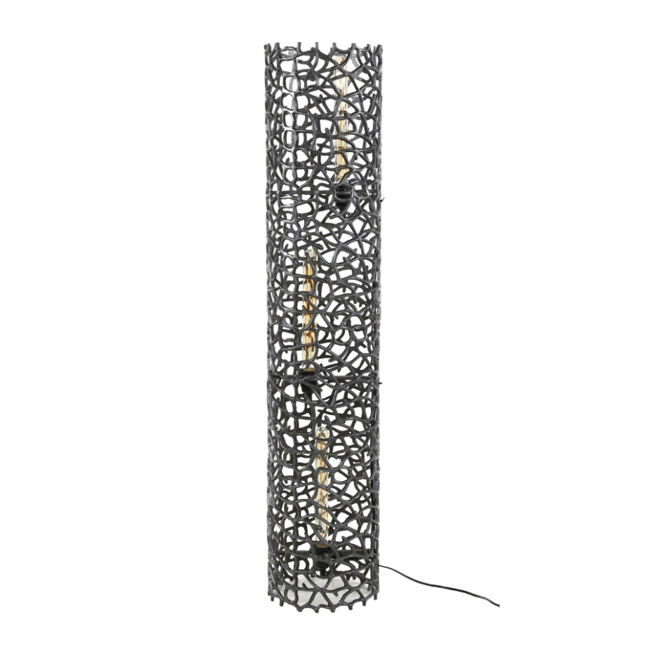 Lampadaire décoratif en métal effet toile H 122 cm RALF