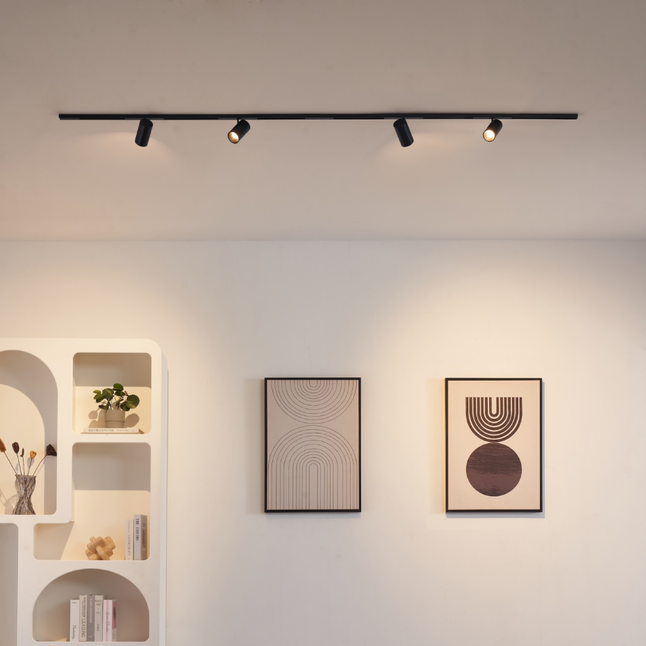 Kit 2 rails + 4 spots LED orientables - LYNE