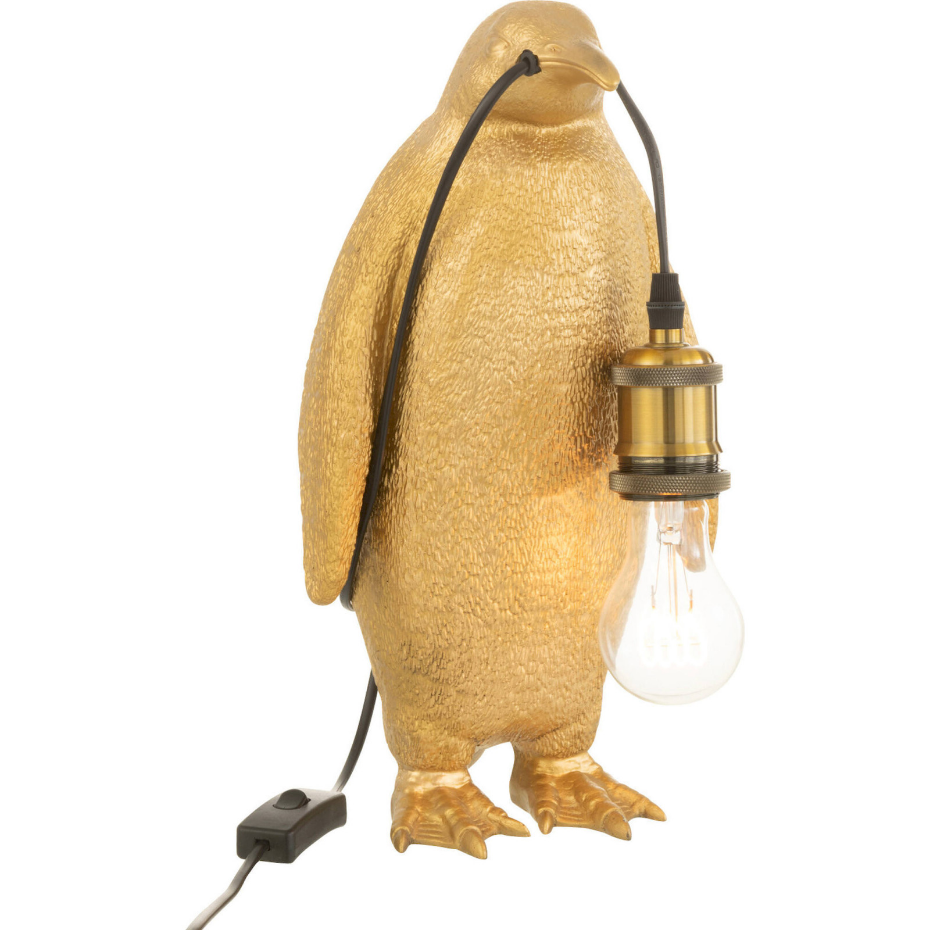 Lampe pingouin en résine décorative