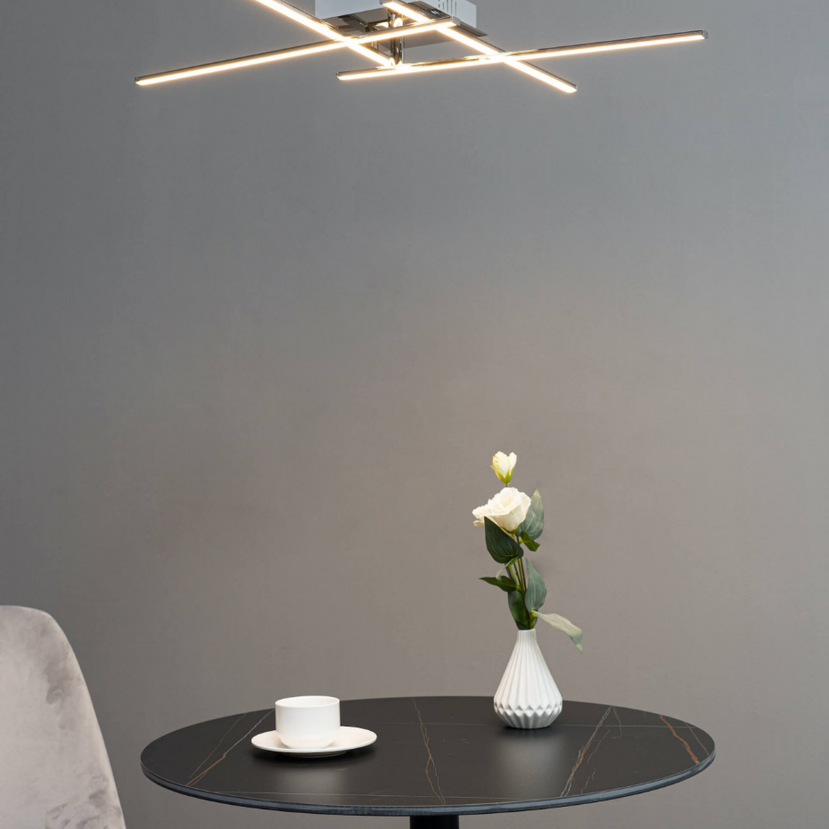 Plafonnier LED carré 4 bras - YUNA