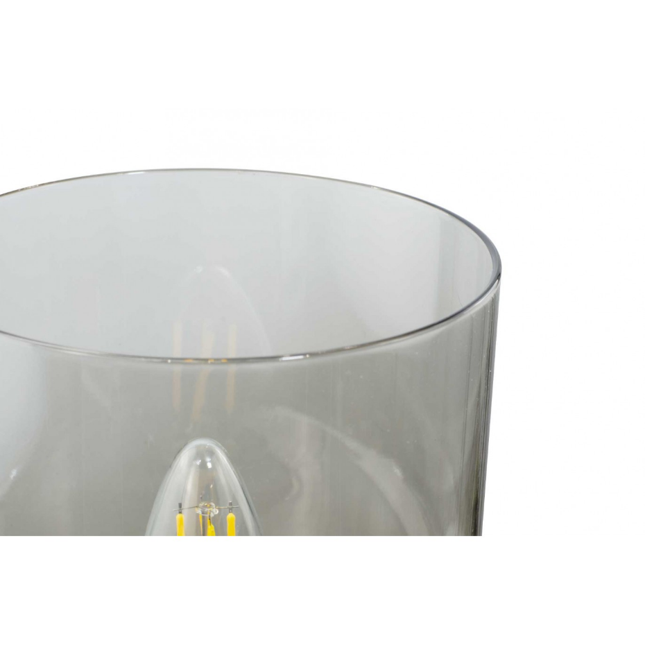 Lampe à poser aspect cuir et verre, ACOREL
