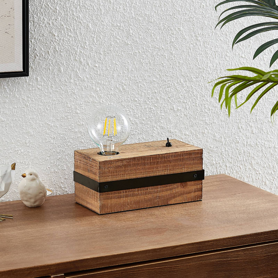 Lampe à poser en bois traditionnelle