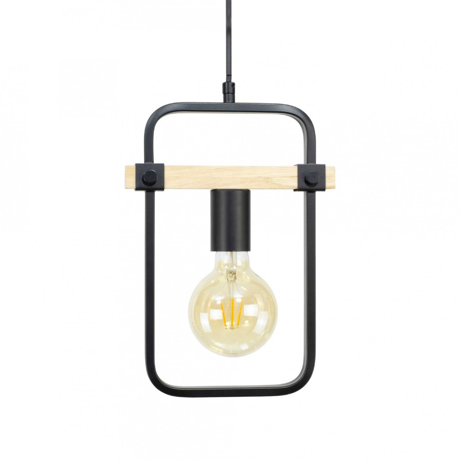 Suspension en métal et bois d'hévéa, FOULI