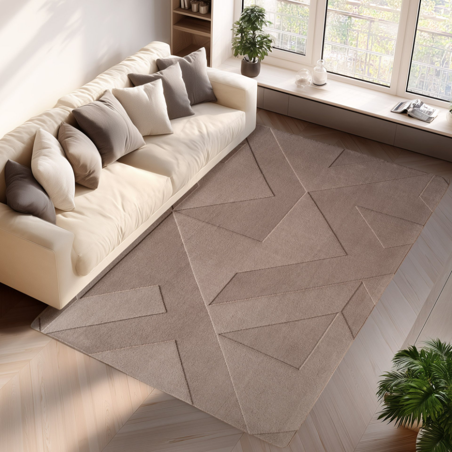 Tapis de salon à relief motif géométrique LENNY