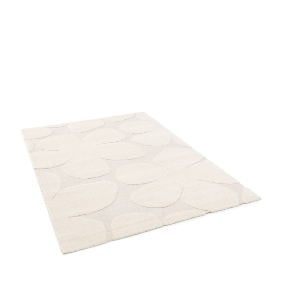 Tapis contemporain à motif floral en relief- FLOW